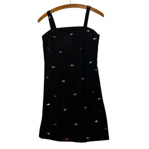 Vintage Rafaella Little Black Dress Y2K Unique Embroidered Colorful Sunglasses M